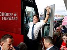 Kanadský premiér Justin Trudeau během předvolební kampaně (18. září 2019)