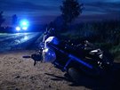 Nehoda smrtelná pro idie motocyklu u obce Lubná na Rakovnicku (14. záí 2019)
