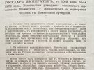 Usnesen s nzvem O usazovn ech na Volyni z roku 1870, kter podepsal rusk...