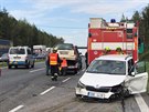 Na dálnici D5 ve směru na Prahu se srazilo pět aut. (11.9.2019)