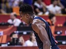 Francouzský rozehráva Frank Ntilikina slaví klíovou trefu proti Spojeným...