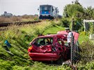 Tragická nehoda na pejezdu v Sovticích.