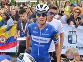 Zdeněk Štybar v cílovém prostoru 19. etapy Vuelty.