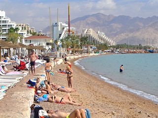 Pláž Pearl Beach v Eilatu