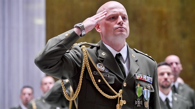 Jedním z oceněných je velitel 2. úkolového uskupení v Iráku, podplukovník Milan Kozelka (na snímku). (18. září 2019)