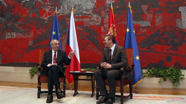 Český prezident Miloš Zeman navštívil Srbsko, kde jednal s tamní hlavou státu Aleksandarem Vučičem. (11. září 2019)