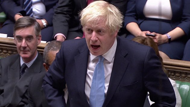 Britsk premir Boris Johnson ped hlasovnm o pedasnch volbch. (9. z 2019)