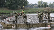 Čeští vojáci si spolu s kolegy z Texaské národní gardy na vodním cvičišti v...