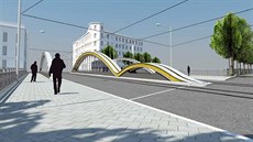 Vizualizace aktualizované podoby mostu na olomoucké Masarykov tíd, který...