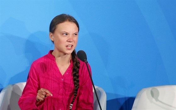 védská ekologická aktivistka Greta Thunberg na klimatickém summitu v New...