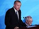 Tureck prezident Recep Tayyip Erdogan pi projevu na klimatickm summitu OSN v...