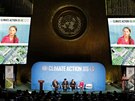 védská ekologická aktivistka Greta Thunbergová mluví na klimatickém summitu v...