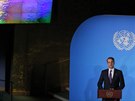 ecký premiér Kyriakos Mitsotakis pi projevu na klimatickém summitu OSN v New...