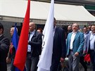 Hnutí Trikolóra se prolo centrem msta v rámci Václavské procházky (28. záí...