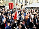 Václavská procházka centrem Brna ped ustavujícím snmem hnutí Trikolóra. (28....