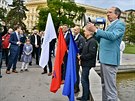 Václav Klaus ml. ped ustavujícím snmem hnutí Trikolóra. (28. záí 2019)