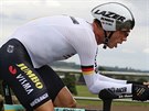 Nemecký cyklista Tony Martin bhem asovky na MS v Yorkshiru.