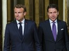 Francouzský prezident Emmanuel Macron a italský premiér Giuseppe Conte se...