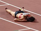 Zniená Diana Mezuliáníková po rozbhu osmistovky na mistrovství svta v Dauhá.