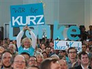 Píznivci Rakouské lidové strany reagují na pedbné výsledky pedasných...