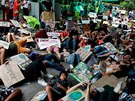 Aktivisté v rámci globální stávky za klima demonstrují v Bangkoku. (20. záí...