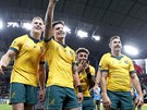 Australtí ragbisté slaví triumf nad Fidi.