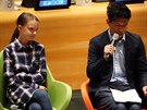 Greta Thunbergová na klimatickém summitu OSN. (21. záí)