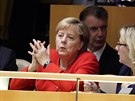 Nmecká kancléka Angela Merkelová na 74. zasedání Valného shromádní OSN....