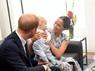 Princ Harry, vévodkyn Meghan a jejich syn Archie Harrison s arcibiskupem...