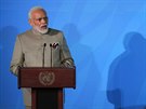 Na klimatické summitu OSN v New Yorku vystoupil indický premiér Naréndra Módí....