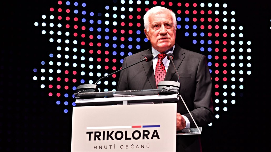 Exprezident Václav Klaus na ustavující sněm hnutí Trikolóra