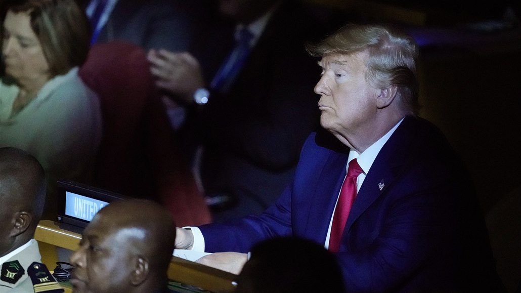 Prezident Spojených stát Donald Trump na klimatickém summitu OSN v New Yorku....