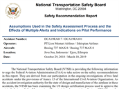 Předběžné závěry NTSB a doporučení pro zlepšení procesů týkajících se testování...