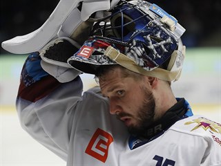 Kladenský brankář Denis Godla během utkání s Olomoucí