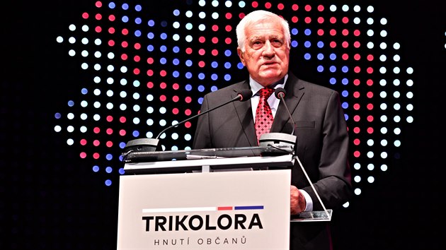 Exprezident Vclav Klaus na ustavujc snm hnut Trikolra