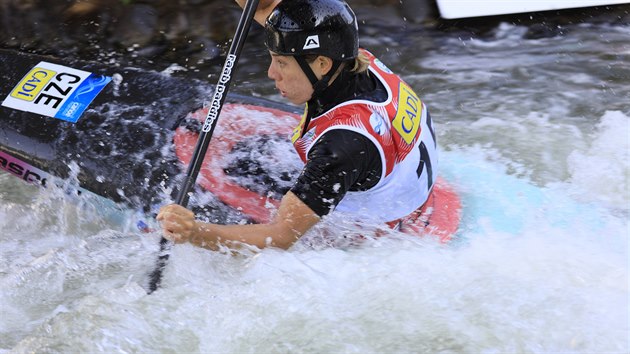 Veronika Vojtov v semifinle mistrovstv svta ve vodnm slalomu v Seu d'Urgell.