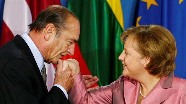 Jacques Chirac a Angela Merkelov (24. 3. 2007)