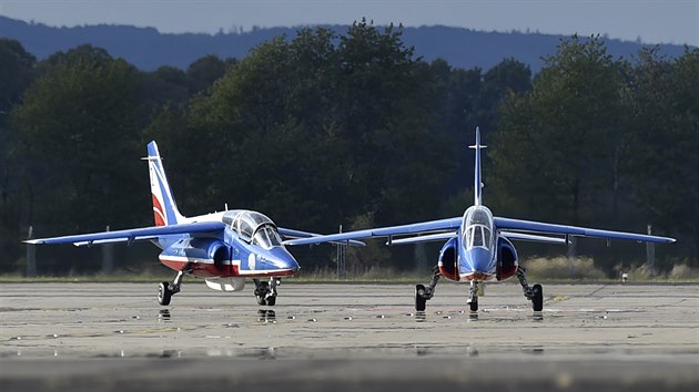 Piloti francouzsk akrobatick skupiny Patrouille de France nacviovali 20. z v Monov na Novojinsku sv vystoupen na nadchzejc vkendov Dny NATO. (21.9.2019)