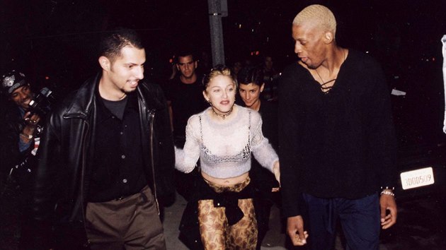 Madonna a Dennis Rodman na archivn fotografii
