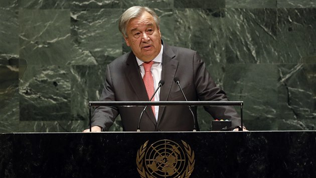 Generální tajemník OSN Antonio Gutteres zahajuje 74. zasedání Valného shromáždění OSN. (24. září 2019)
