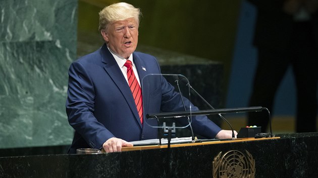 Americký prezident Donald Trump hovoří na 74. zasedání Valného shromáždění OSN. (24. září 2019).