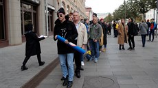 Demonstrace za proputní ruského herce Pavla Ustinova. (18. záí 2019)