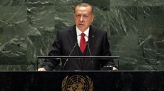 Turecký prezident Recep Tayyip Erdogan pi 74. zasedání Valného shromádní OSN...