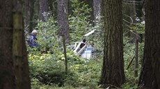Pátrání po letadle skonilo. Policisté jeho trosky nali v lese u obce...