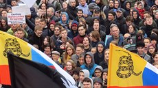 Více ne 20 tisíc lidí poadovalo proputní zatených demonstrant. (29. záí...