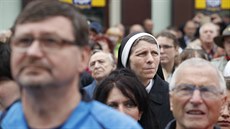 Poutníky neodradilo ani po�así. (28.9.2019, Stará Boleslav)