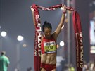íanka Liou Chung se raduje z vítzství v chodeckém závod na 20 km.