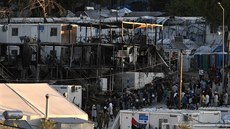 V uprchlickém táboe Moria na eckém ostrov Lesbos vypukl poár. (30. záí...