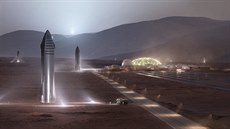 (ilustrace) Starship na Marsu