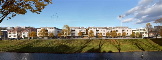 est nových bytových dom má zahrnovat projekt Riverfront Gardens na zlínském...